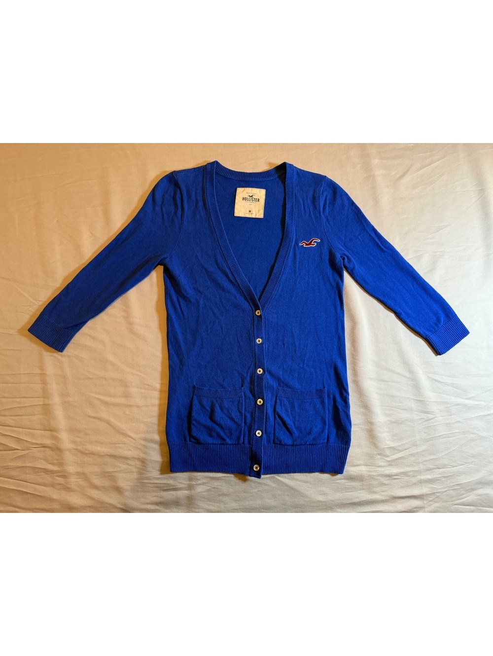 Hollister Fitted Royal Blue Y2K Preppy Cardigan